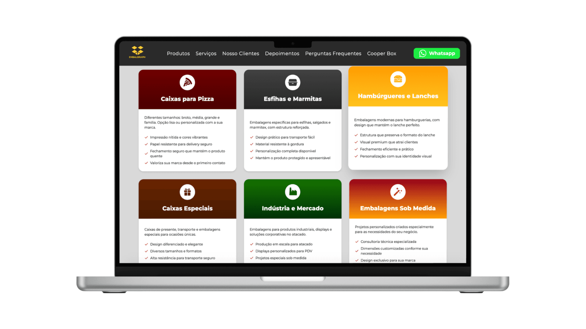 Site da Embalgraph desenvolvido pela Commita